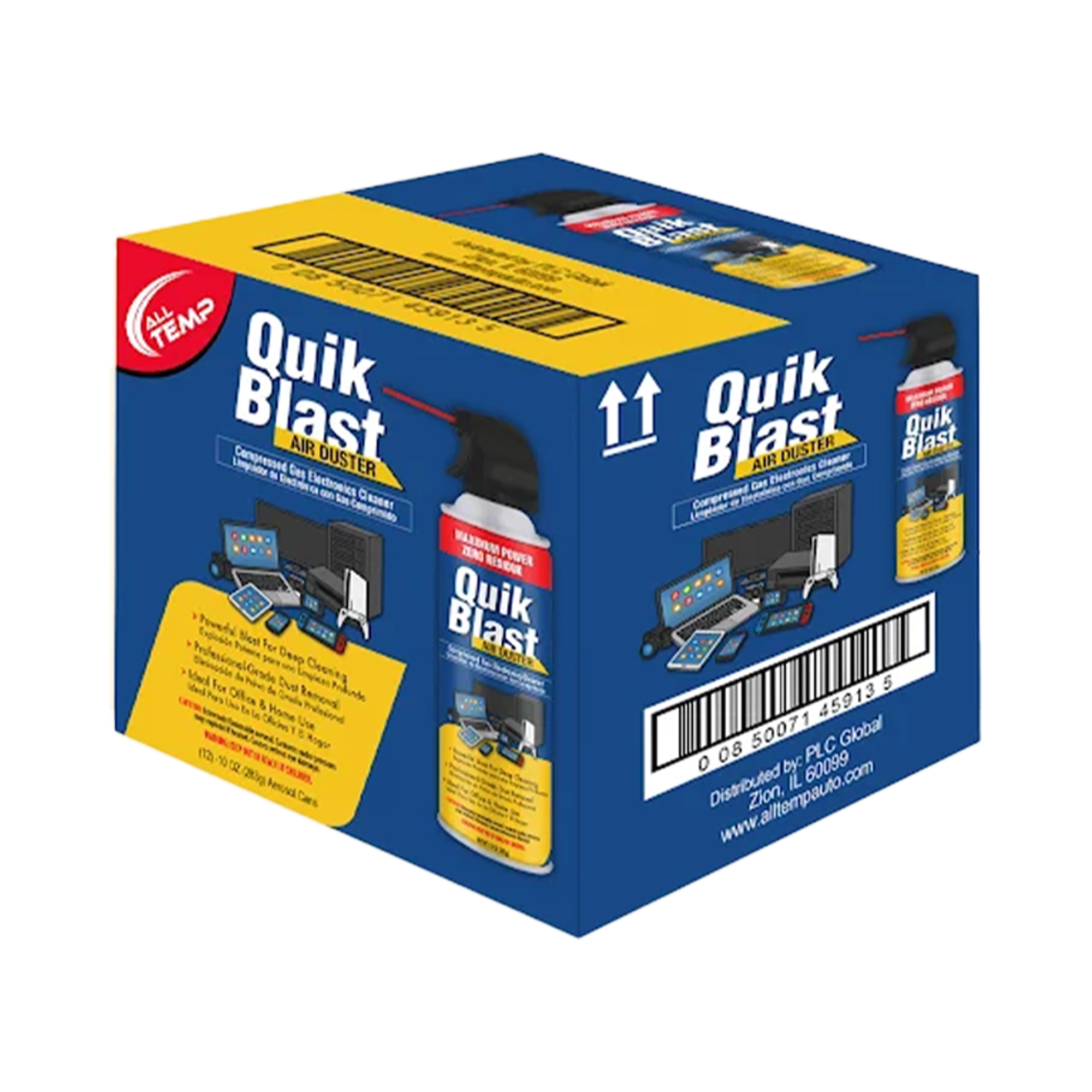 All Temp – Quik Blast Air Duster 12/10 Oz | Bulk Pallet (168 Cases)