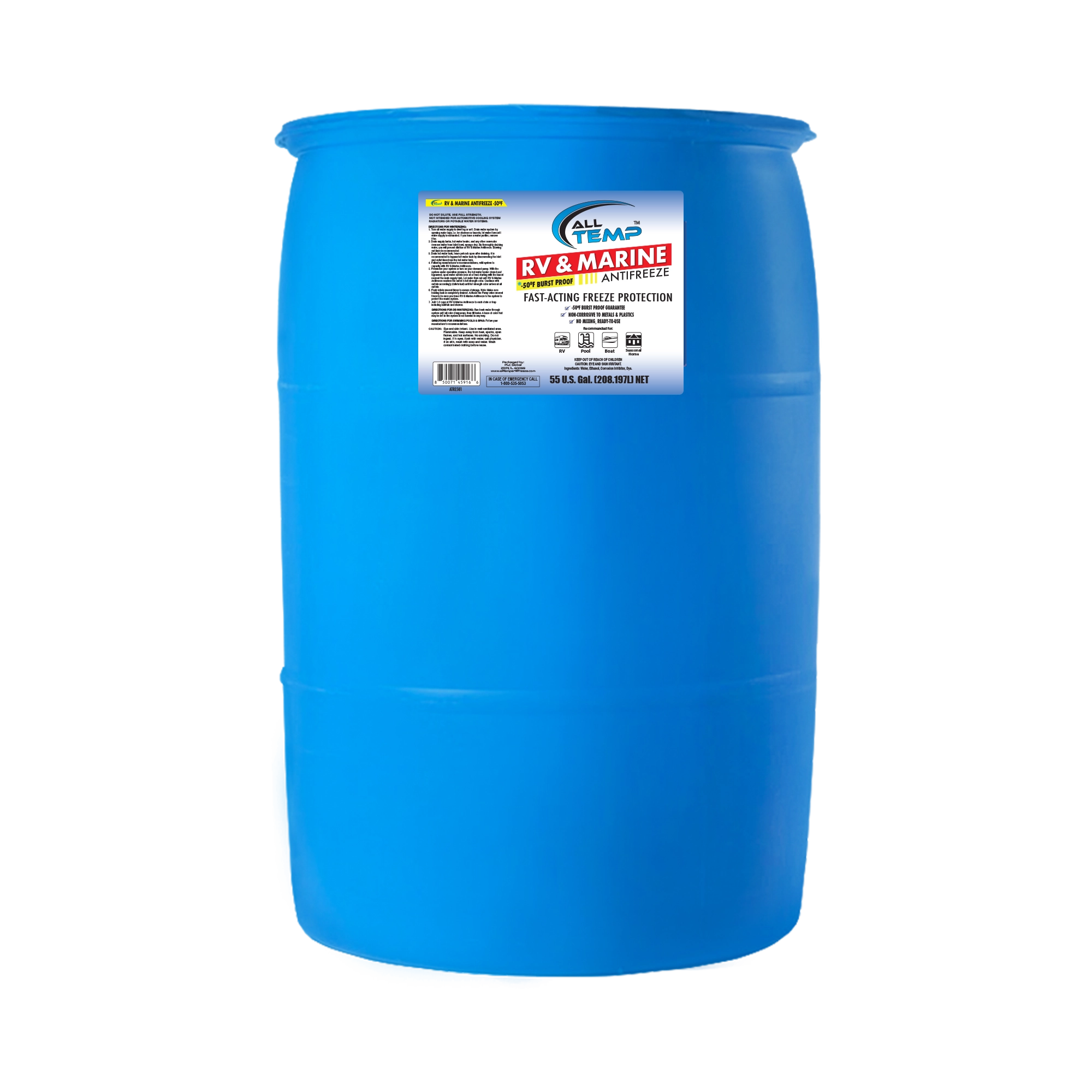 All Temp - Pool/RV Antifreeze -50 - 55 Gallon | Bulk Pallet (4 Drums)