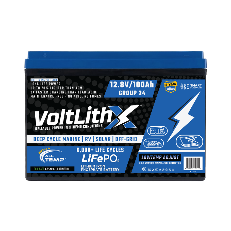 All Temp - VoltLithX 12.8V 100Ah - Deep Cycle Battery