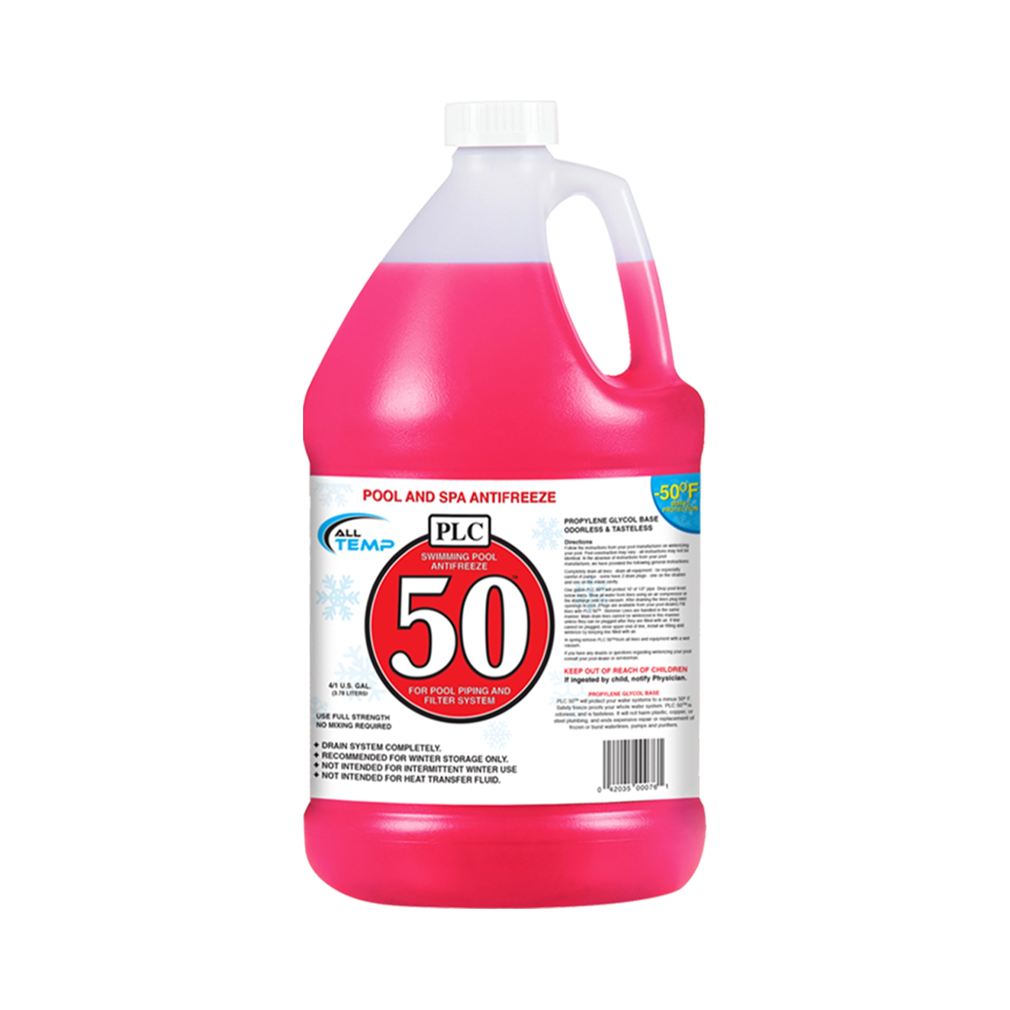 All Temp - PLC 50 Pool Spa Antifreeze - 6/1Gal | Bulk Pallet (35 Cases)