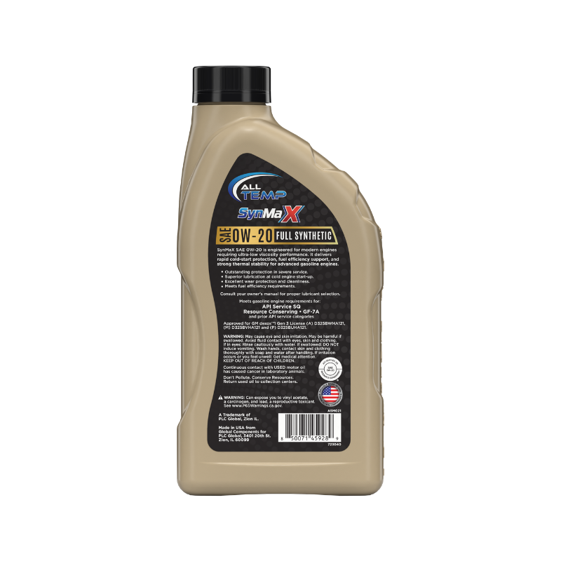 ALL TEMP - SynMaxX  - Full Synthetic 0W20 - 6/1qt | Bulk pallet (186 Cases)