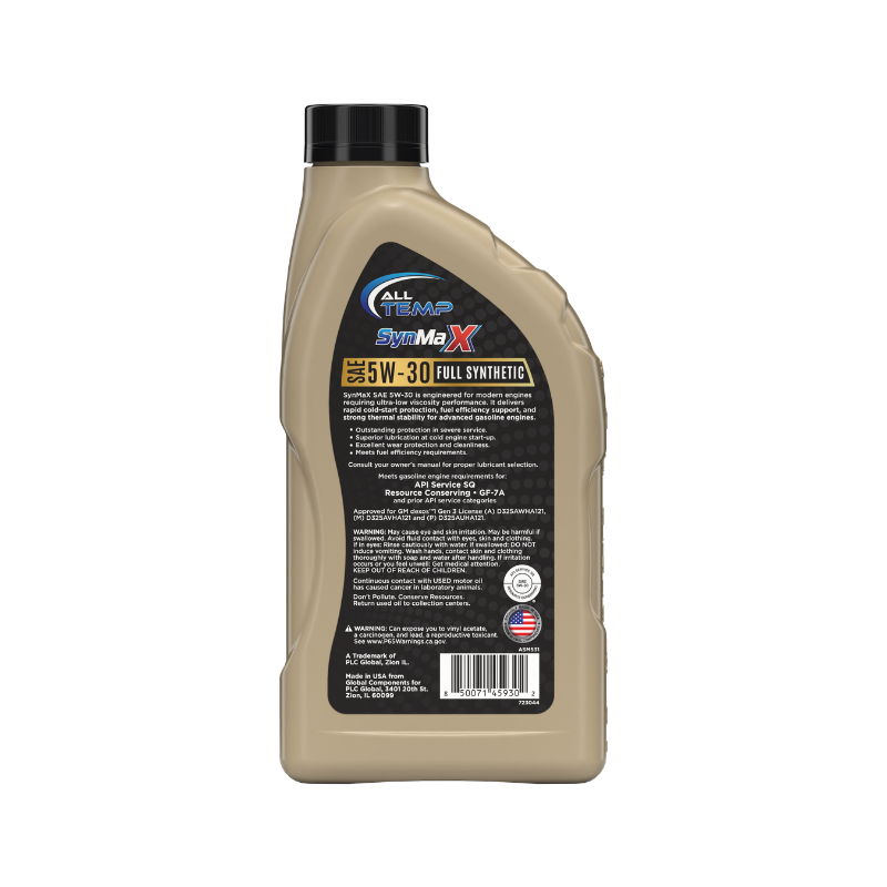 ALL TEMP - SynMaxX  - Full Synthetic 5W30 - 6/1qt | Bulk pallet (186 Cases)