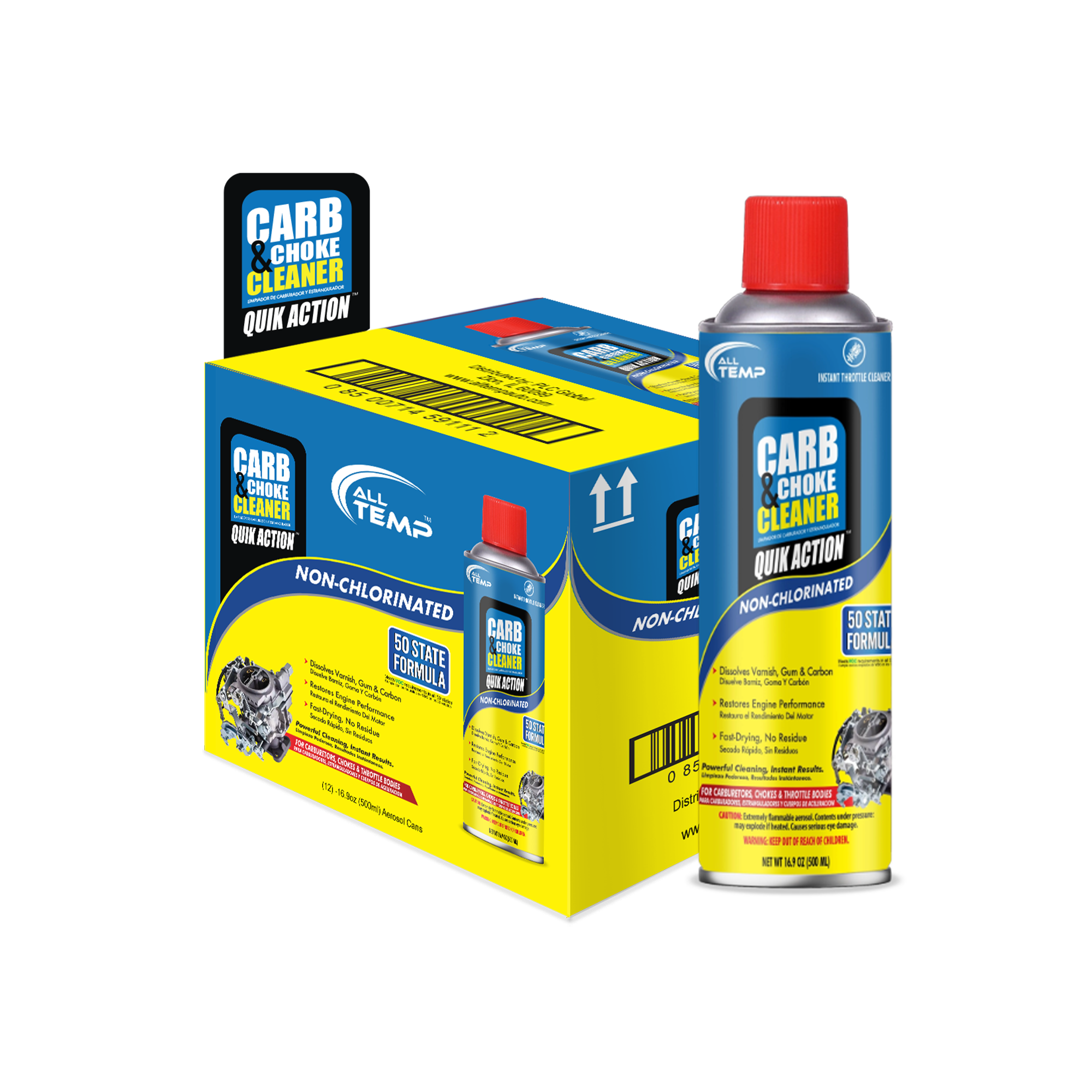 All Temp - Carb & Choke Cleaner 16.9oz | Bulk Pallet (168 Cases)